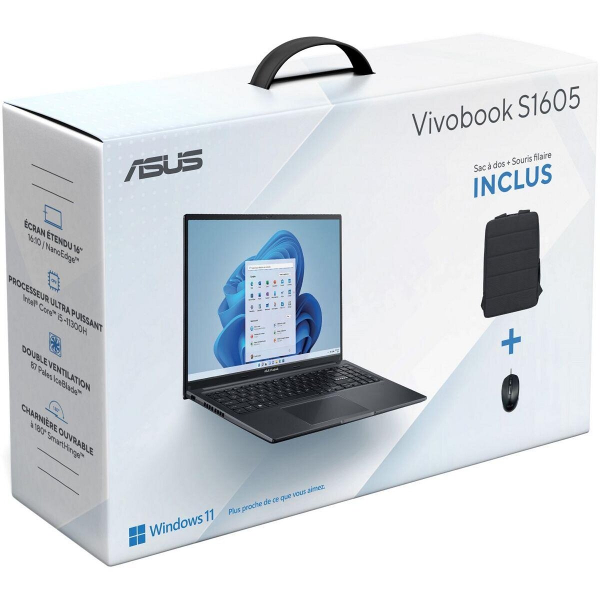 ASUS Ordinateur portable Vivobook S1605PA-MB130W Souris+Sac à dos pas cher  