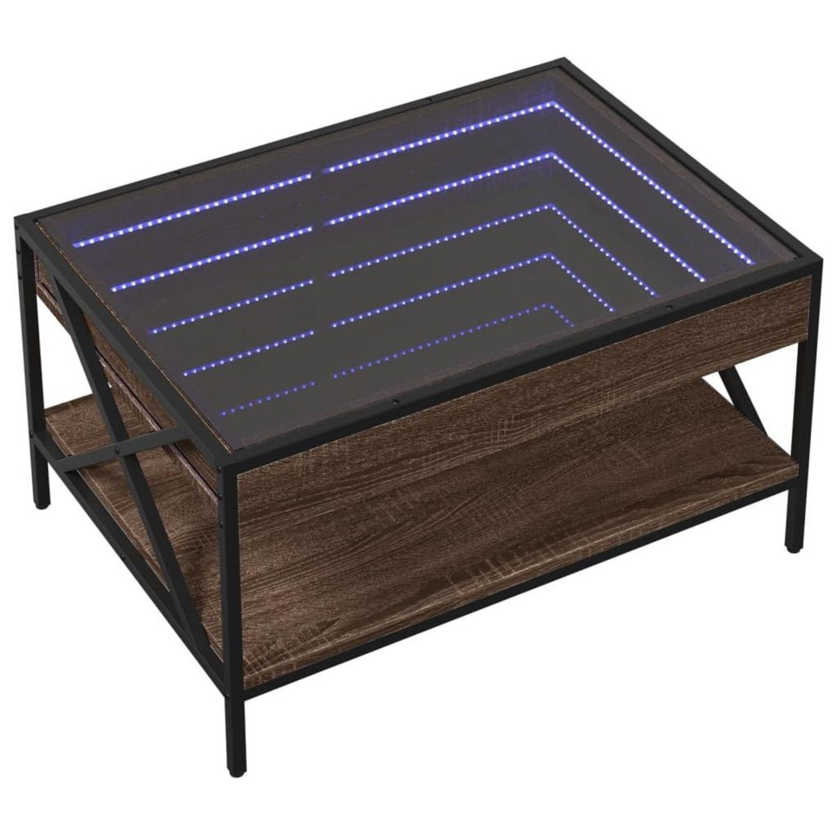 VIDAXL Table basse avec LED infini chene marron 70x50x38 cm