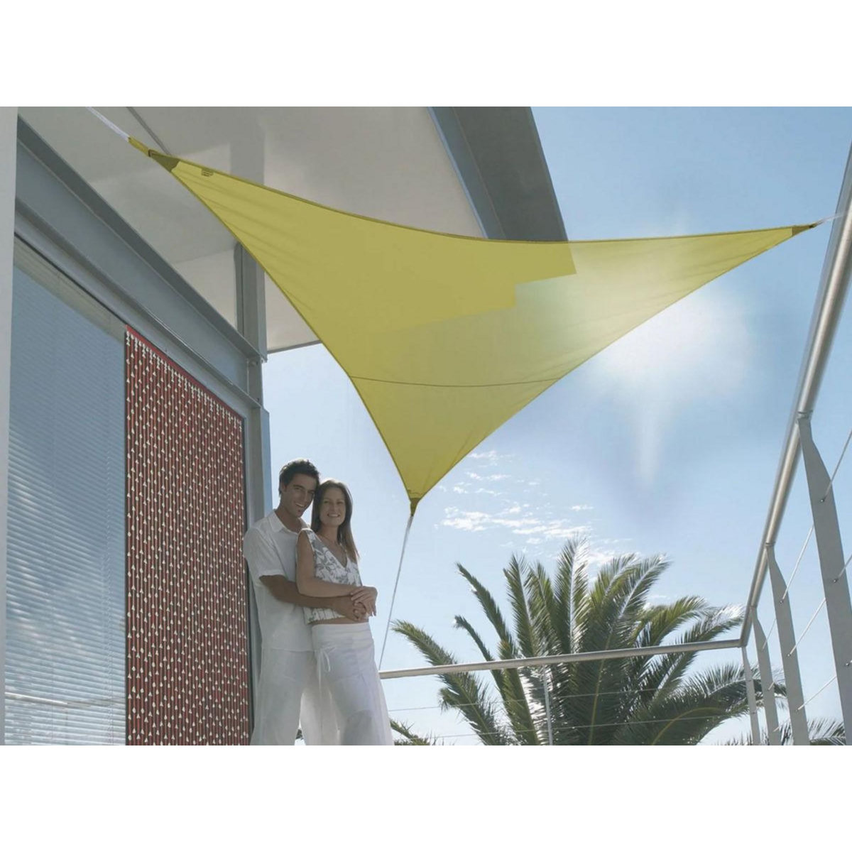 Jardiline Voile d'ombrage triangulaire SERENITY 5 x 5 x 5 m - Vert anis - Jardiline