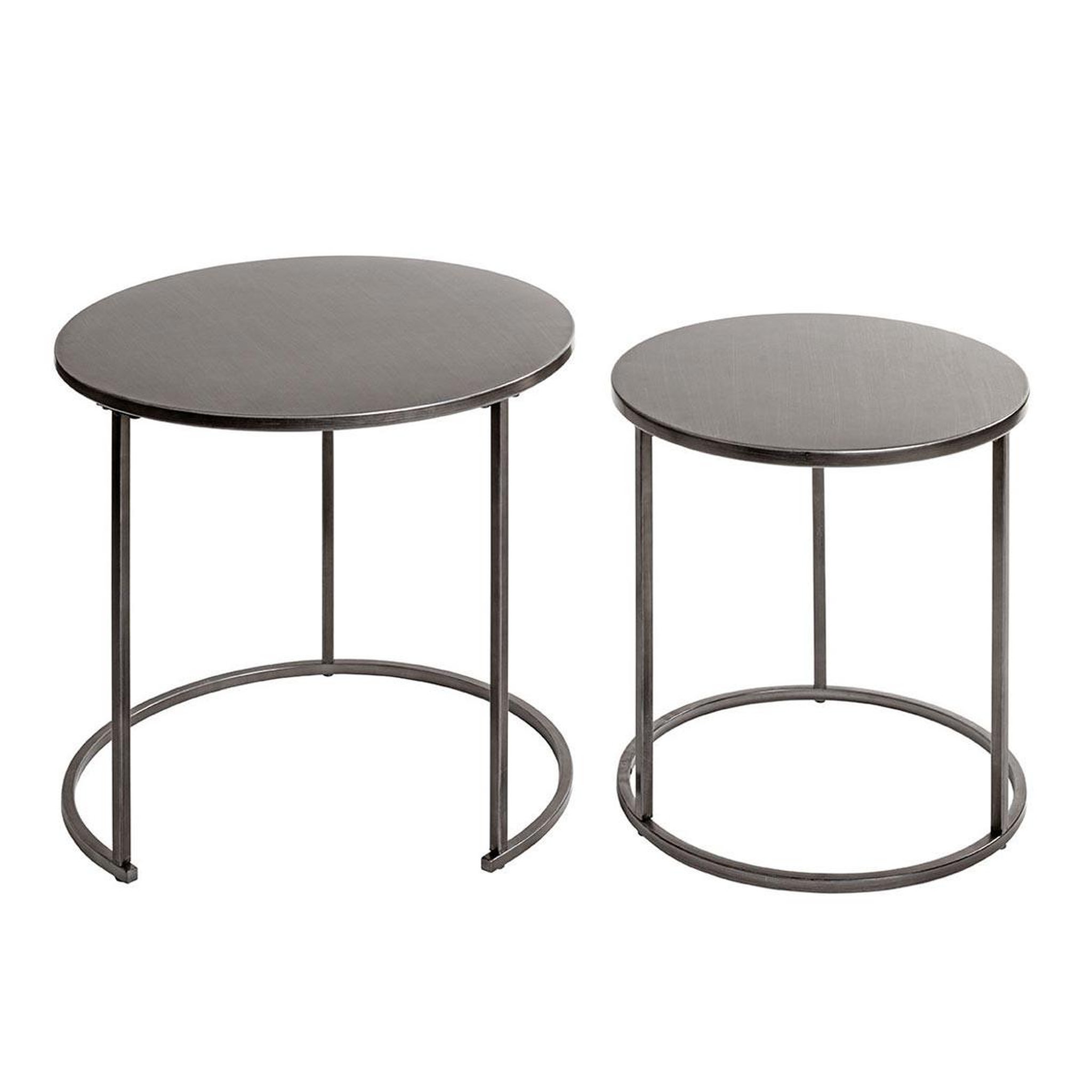 Voir la diapositive 2 : Paris Prix Lot de 2 tables d'appoint  tris  50cm anthracite