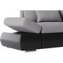 Voir la diapositive 6 : LOUNGITUDE Canapé d'angle réversible convertible SEVARA 4 places - PU et tissu Gris - Coffre de rangement - L267 x P200 x H90 cm