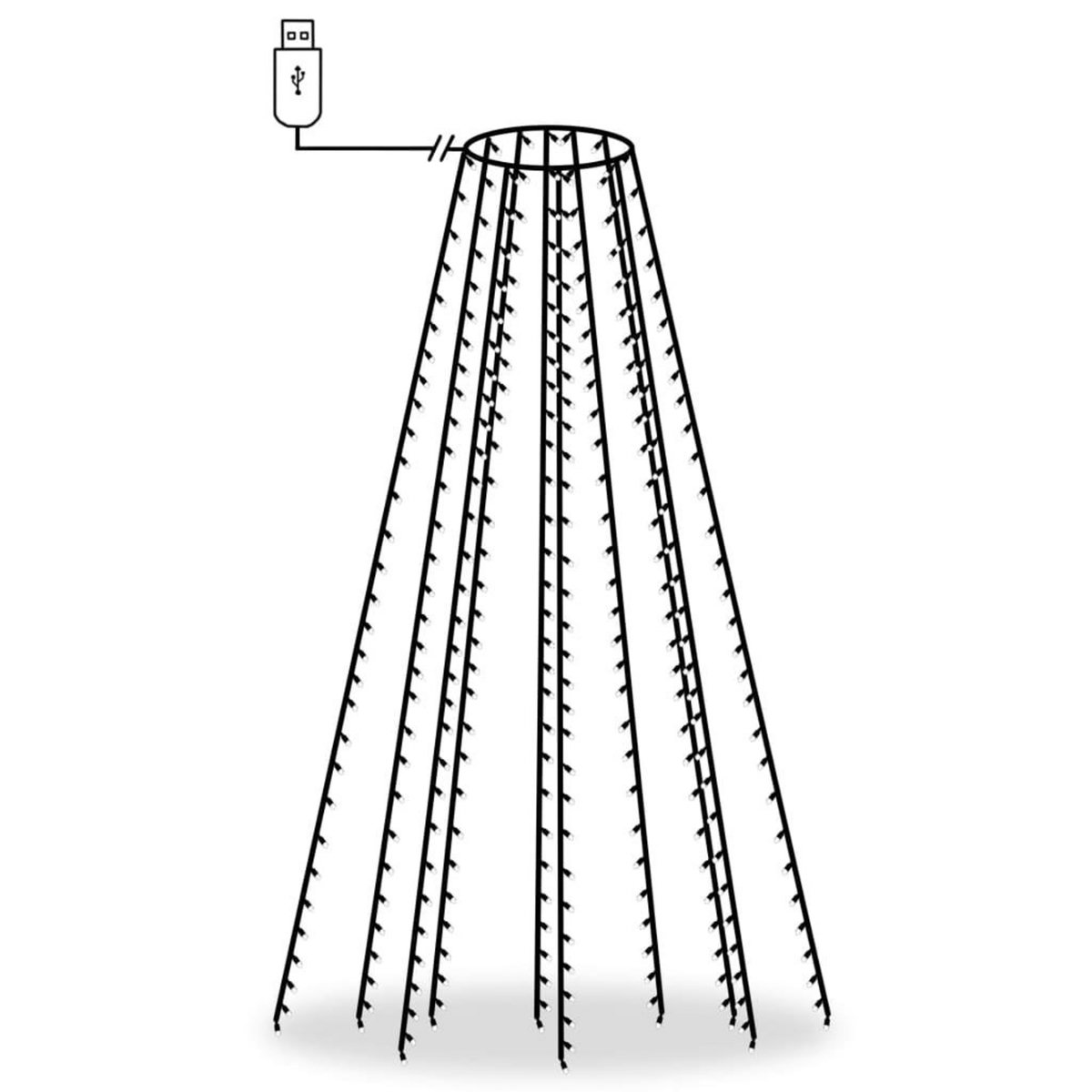 VIDAXL Guirlande lumineuse d'arbre de Noël 250 LED Blanc froid 250 cm