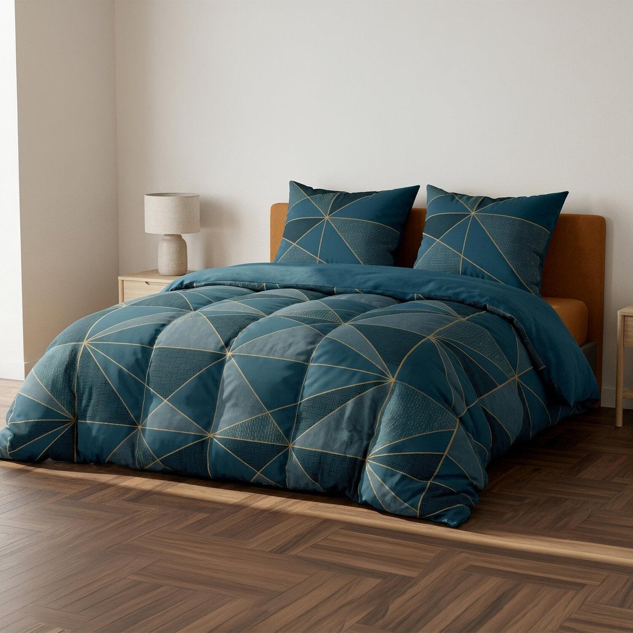 Voir la diapositive 2 : ATELIER DU COTON Parure housse de couette 3pcs 200x200cm 100% coton 57fils reno