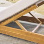 Voir la diapositive 4 : SWEEEK Lot de 2 bains de soleil beige DORINA en acacia et polyester. 3 positions. housse déhoussable. 198 x 62 x 12 cm