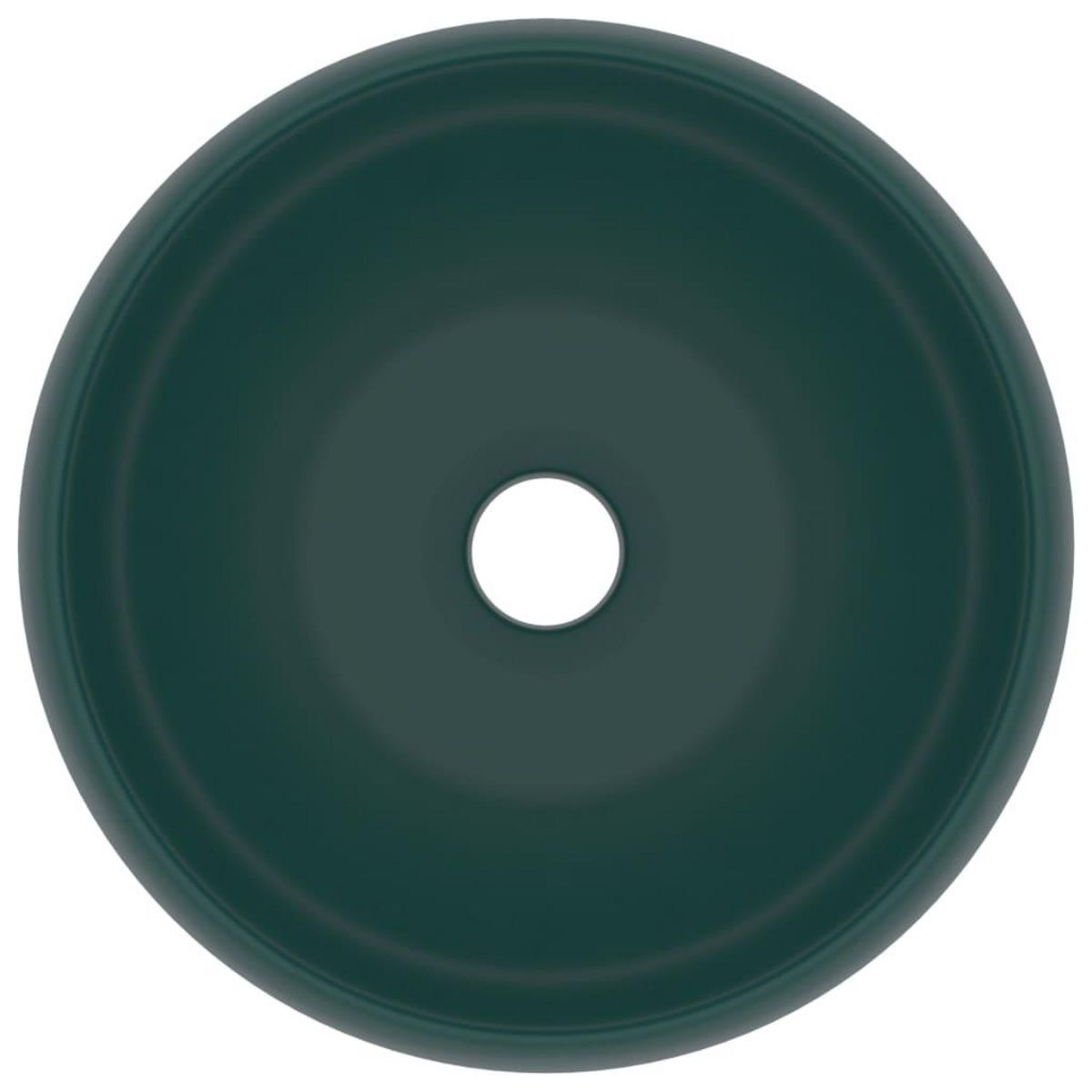 VIDAXL Lavabo rond de luxe Vert fonce mat 40x15 cm Ceramique