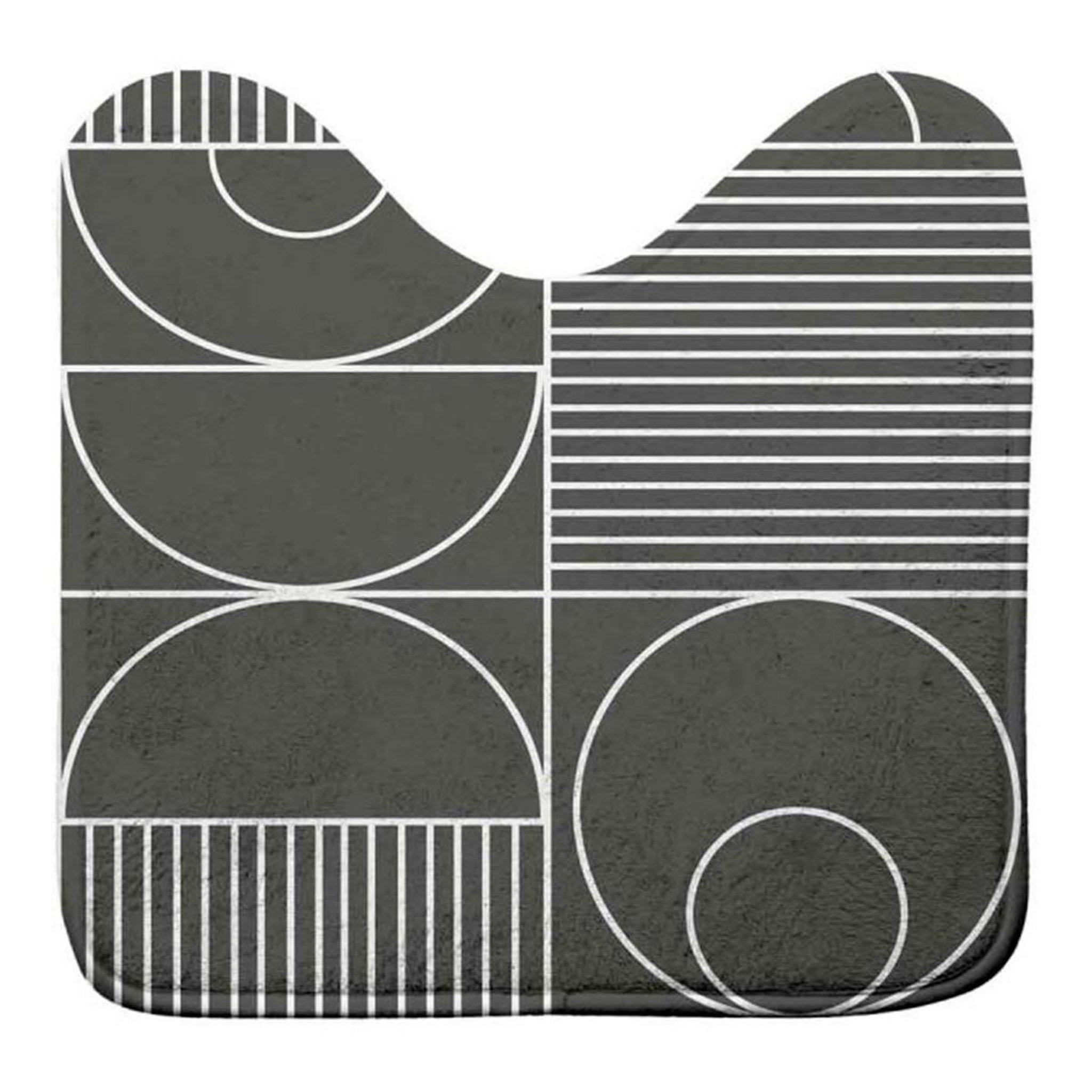 Voir la diapositive 1 : Douceur d'Intérieur Tapis wc imprimé  metrix  45x45cm gris