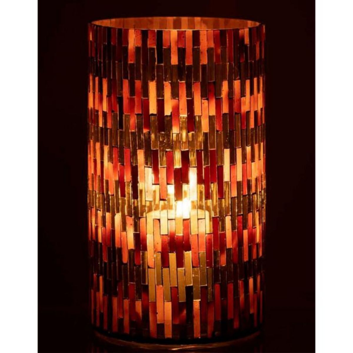 Paris Prix Photophore en Verre Déco  Chic  23cm Marron & Or