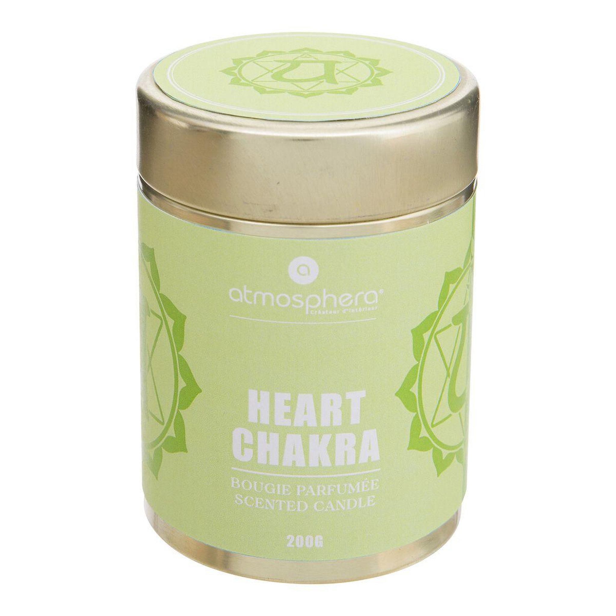 Voir la diapositive 1 : ATMOSPHERA Bougie parfumée  chakra  200g vert cœur