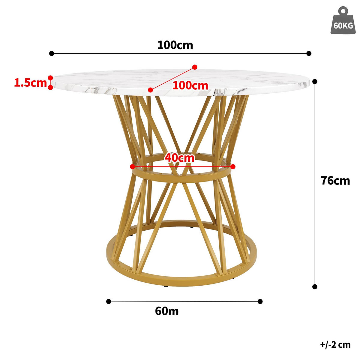 MERAX Table à manger ronde
