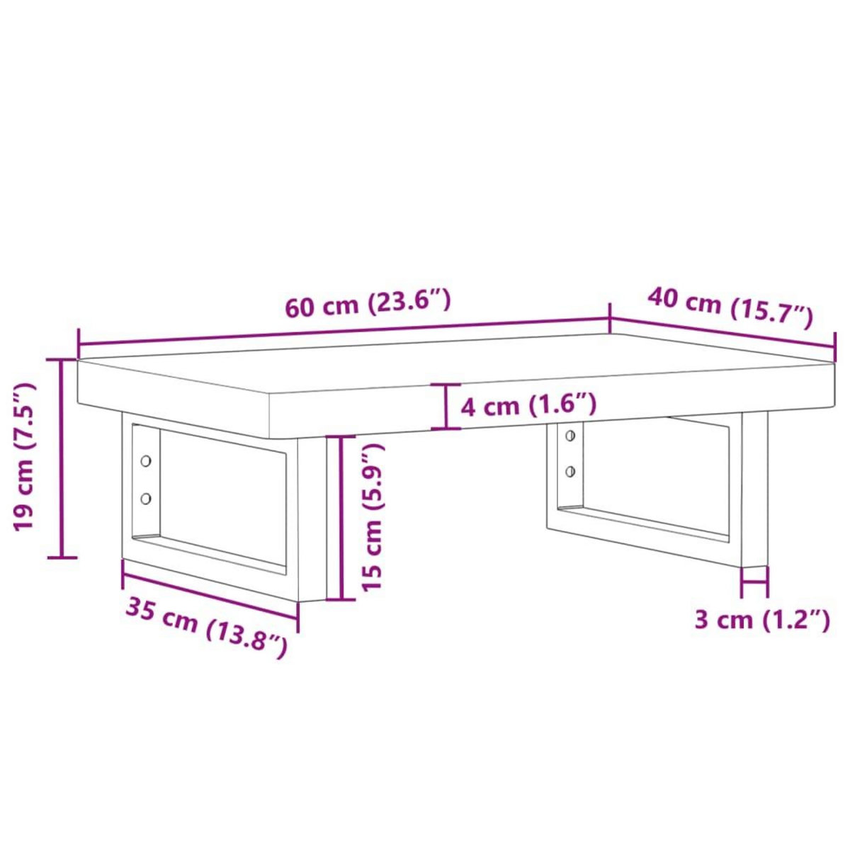 VIDAXL Etagere de vasque murale acier et bois massif de hetre