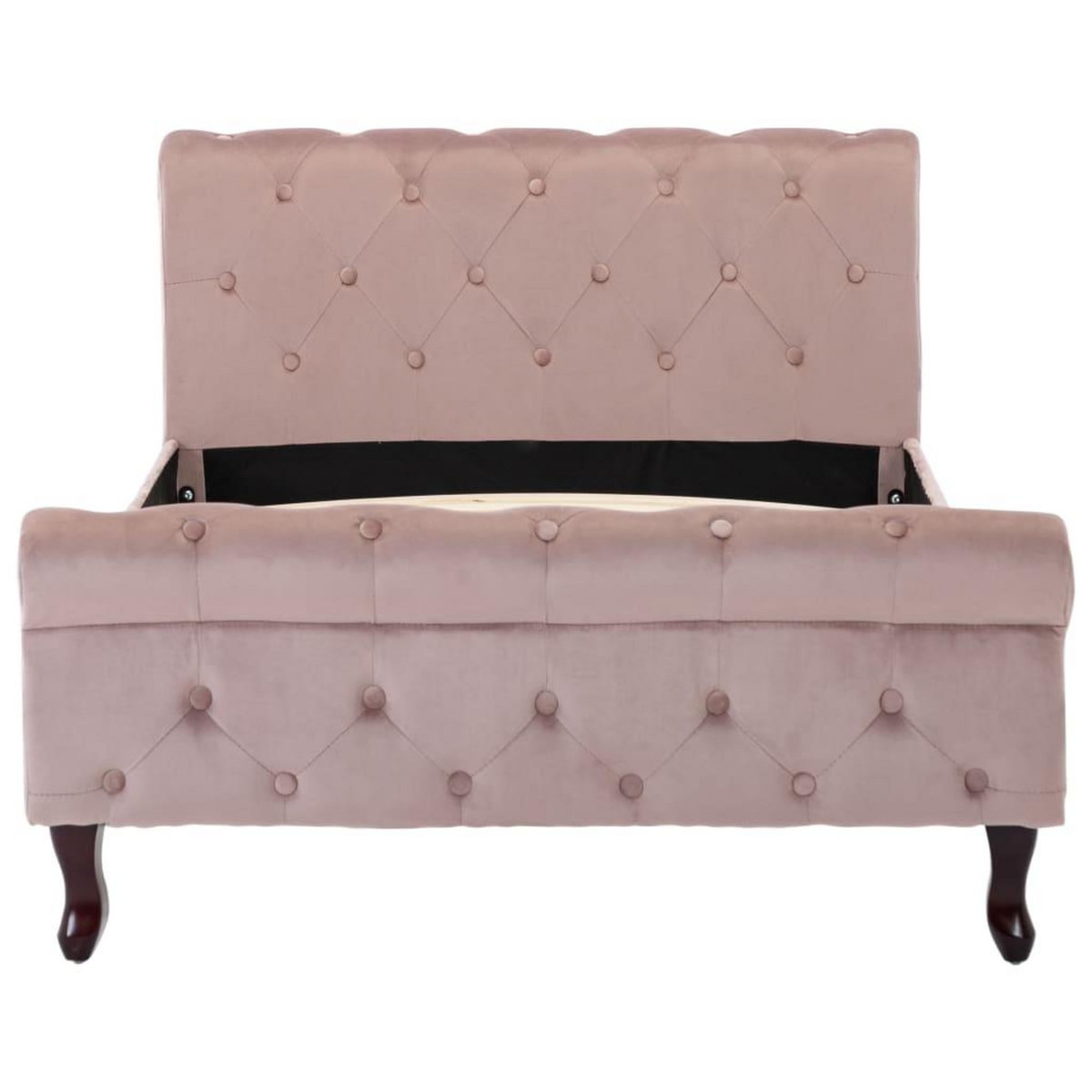 VIDAXL Cadre de lit sans matelas Rose Velours 100x200 cm