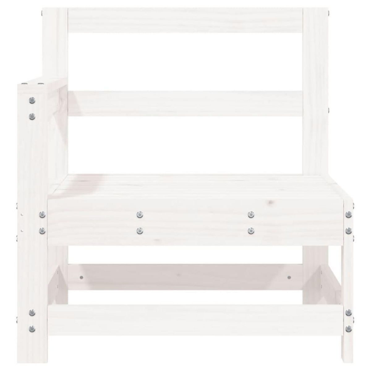 VIDAXL Canape d'angle de jardin blanc bois de pin massif