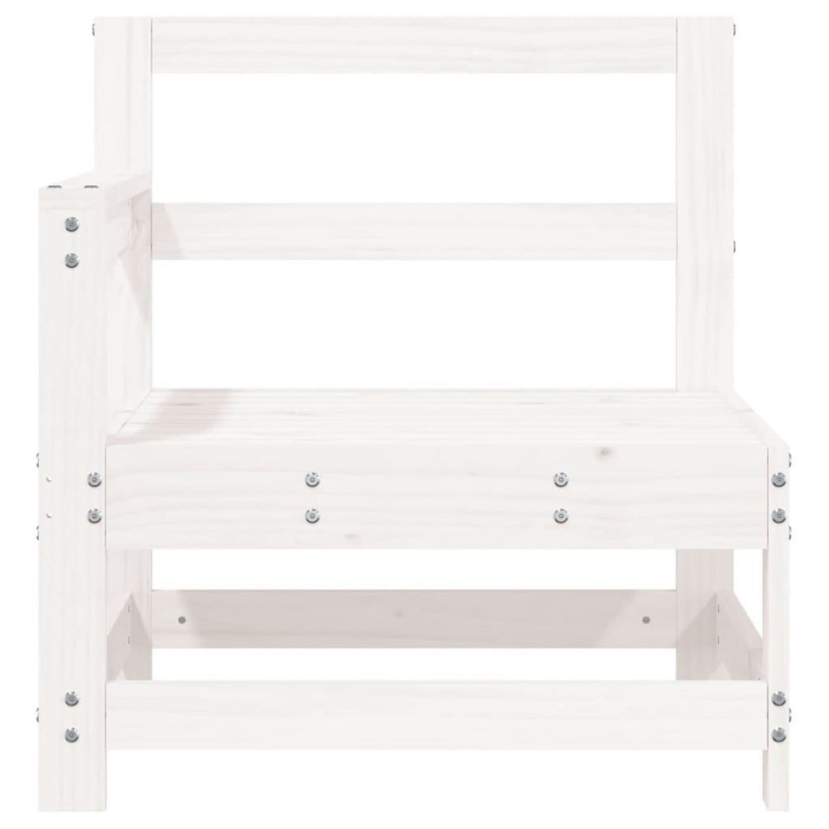 VIDAXL Canape d'angle de jardin blanc bois de pin massif