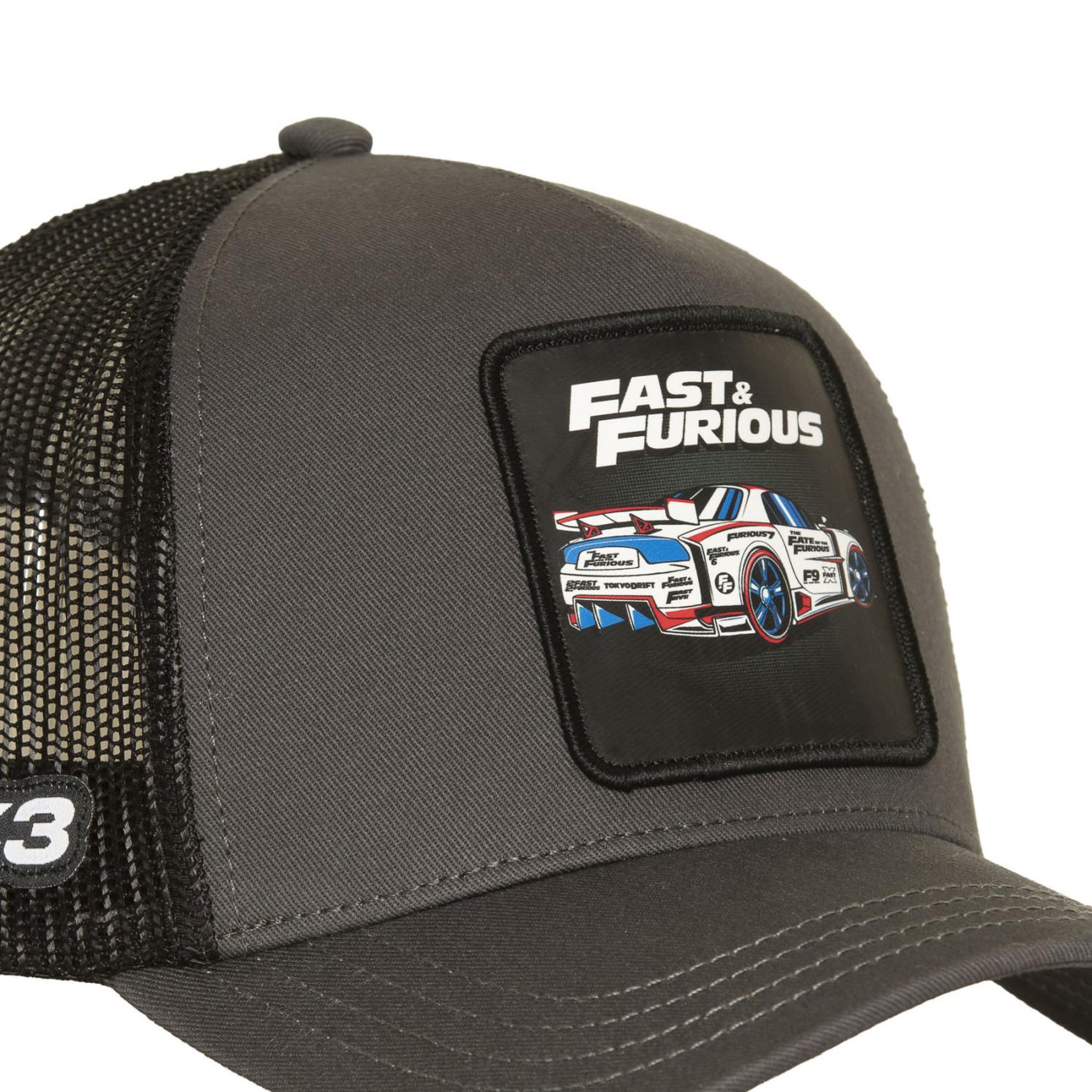 Voir la diapositive 3 : CAPSLAB Casquette trucker avec filet et patch fast and furious drift