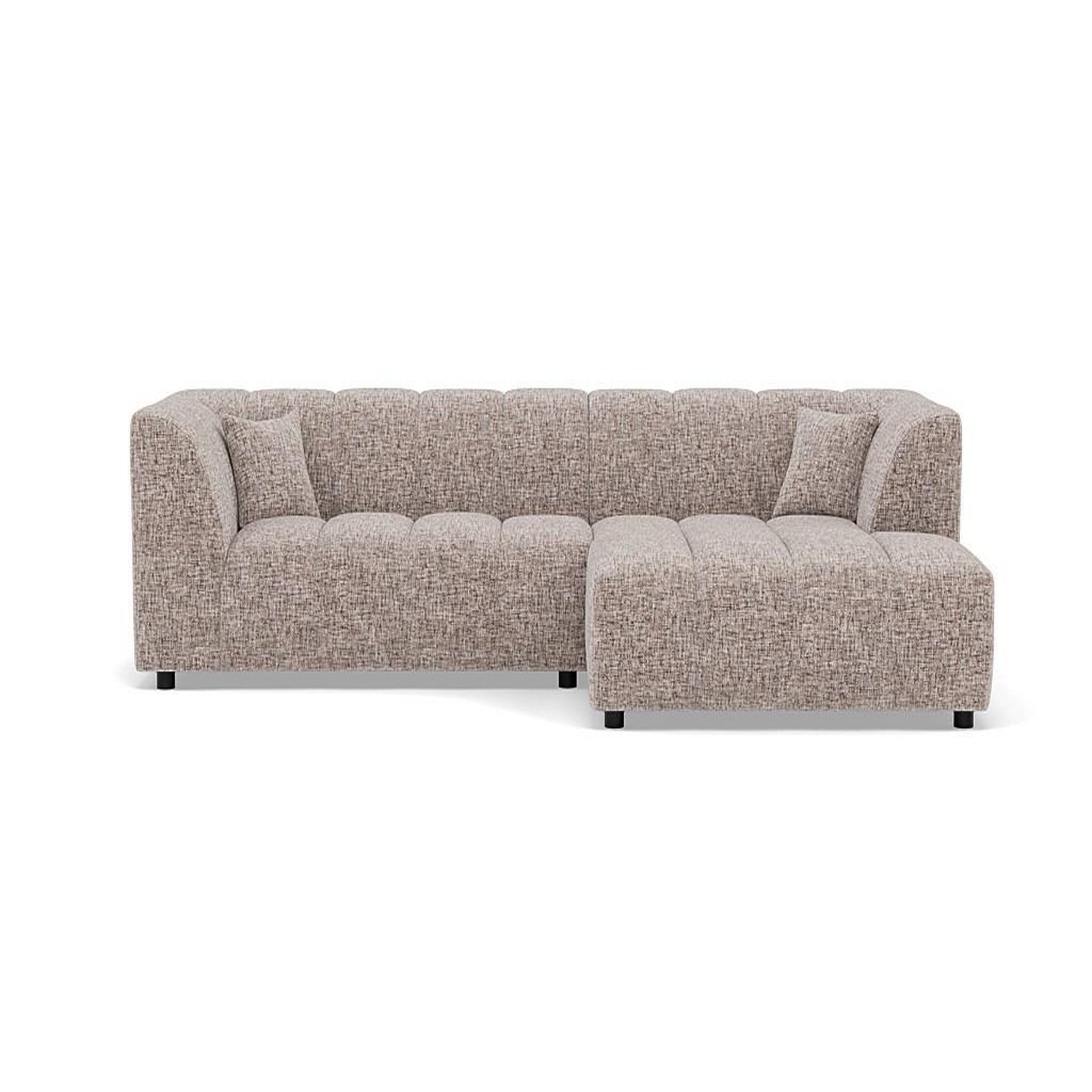 Voir la diapositive 1 : LISA DESIGN Curtis - canapé d'angle droit 4 places avec accoudoir en tissu texturé