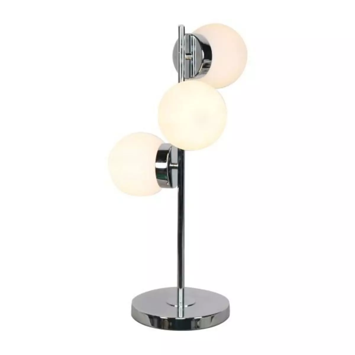 MARKET24 Lampe de bureau DKD Home Decor Verre Argenté Métal Blanc Moderne (23 x 23 x 49 cm)