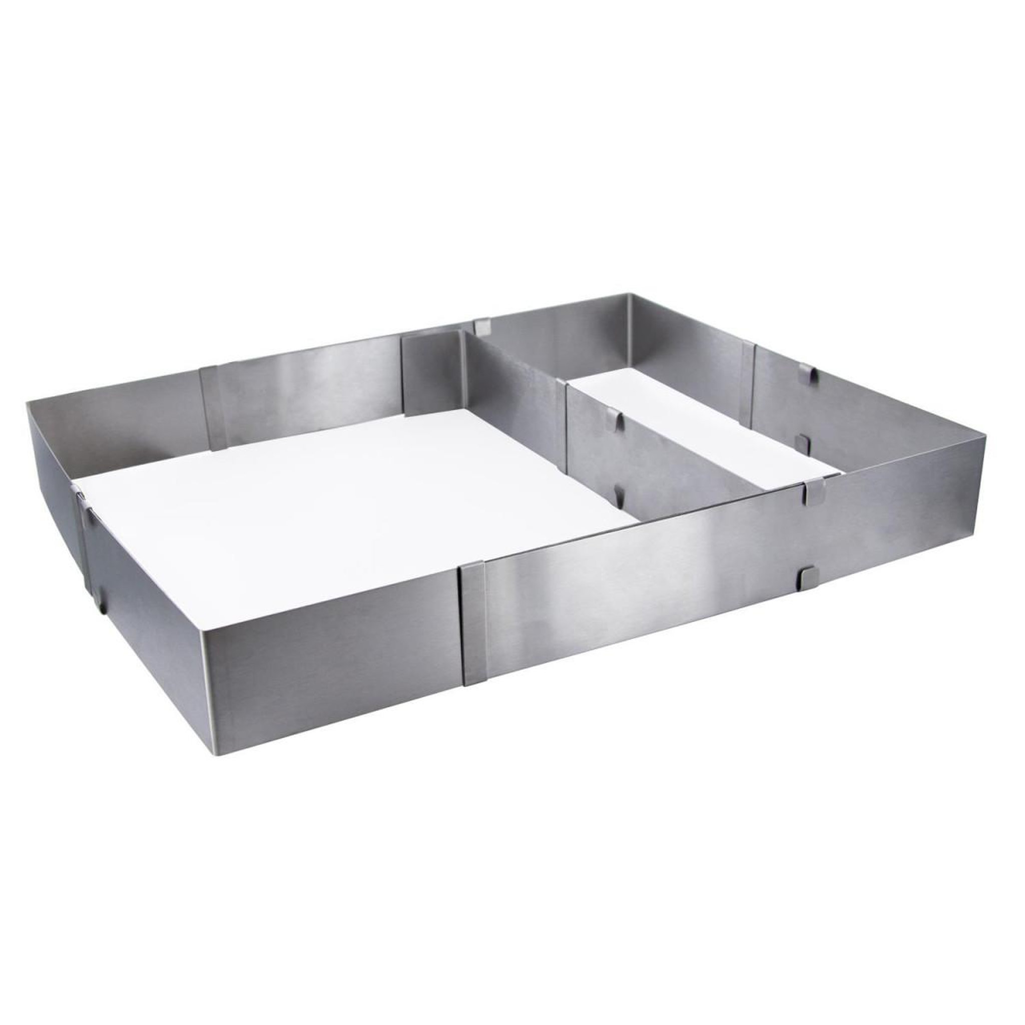 Voir la diapositive 2 : COOK CONCEPT Cadre à pâtisserie inox  extensible  44cm argent