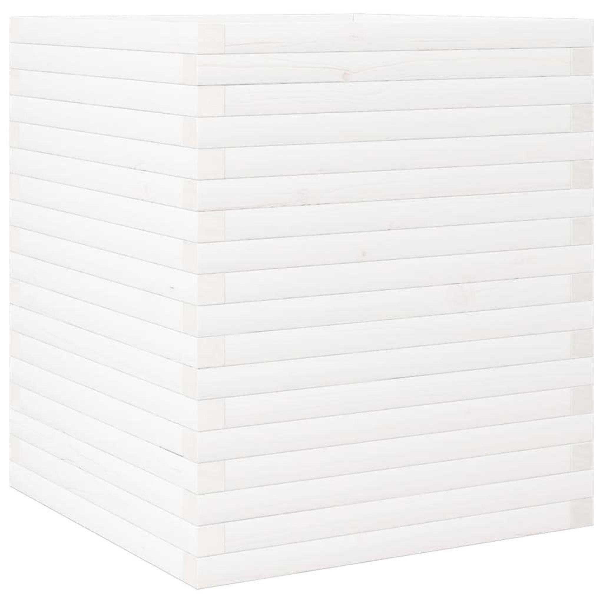 Voir la diapositive 2 : VIDAXL Jardiniere blanc 60x60x68,5 cm bois de pin massif