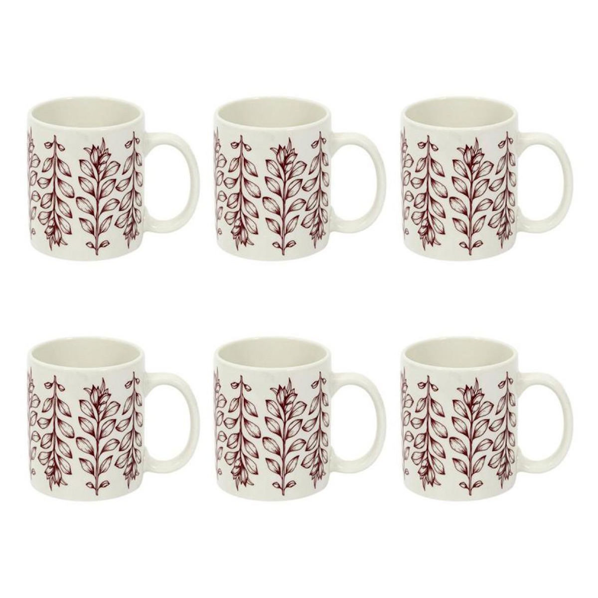 Paris Prix Lot de 6 Mugs Imprimé  Cottage  35cl Rouge