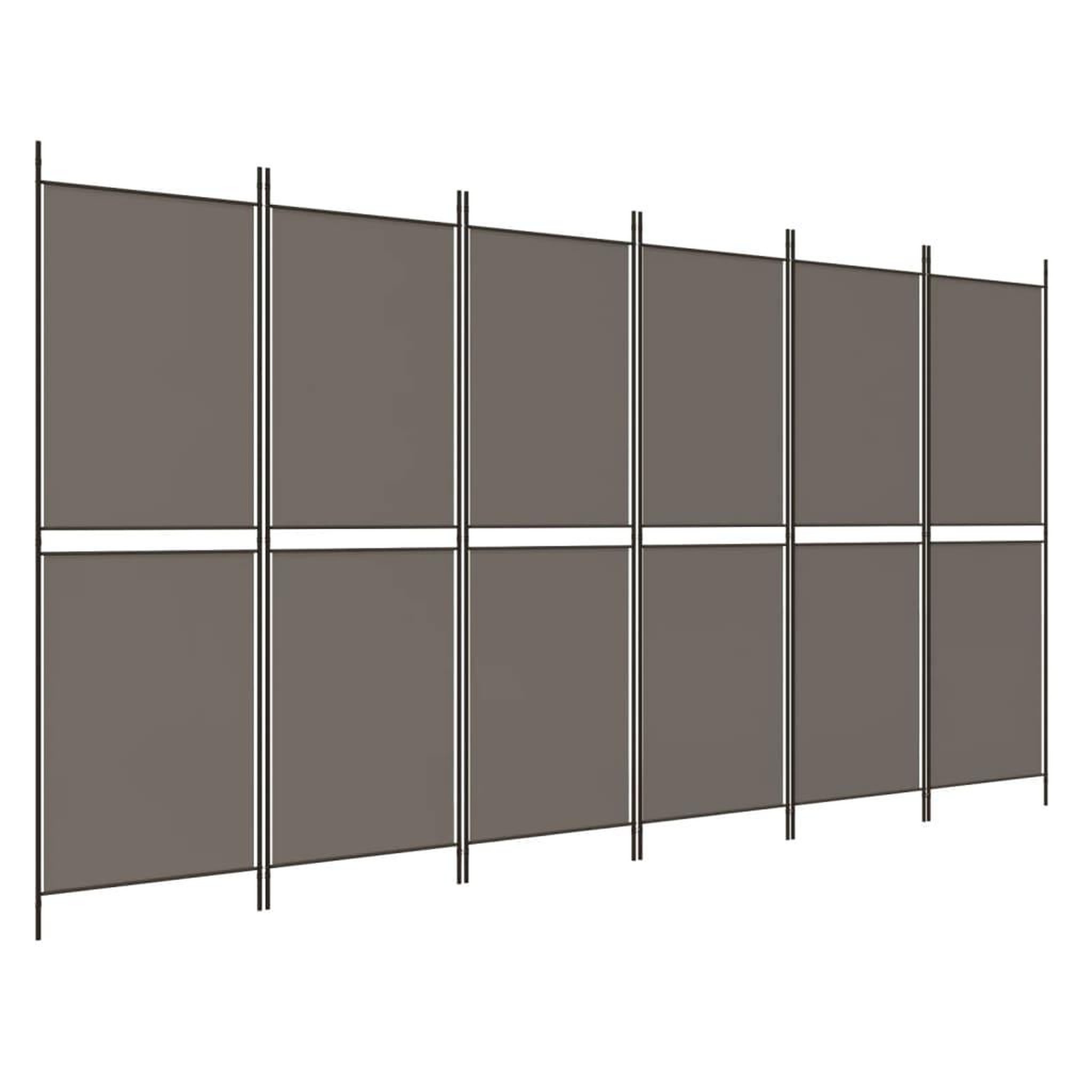 Voir la diapositive 2 : VIDAXL Cloison de separation 6 panneaux Anthracite 300x220 cm Tissu
