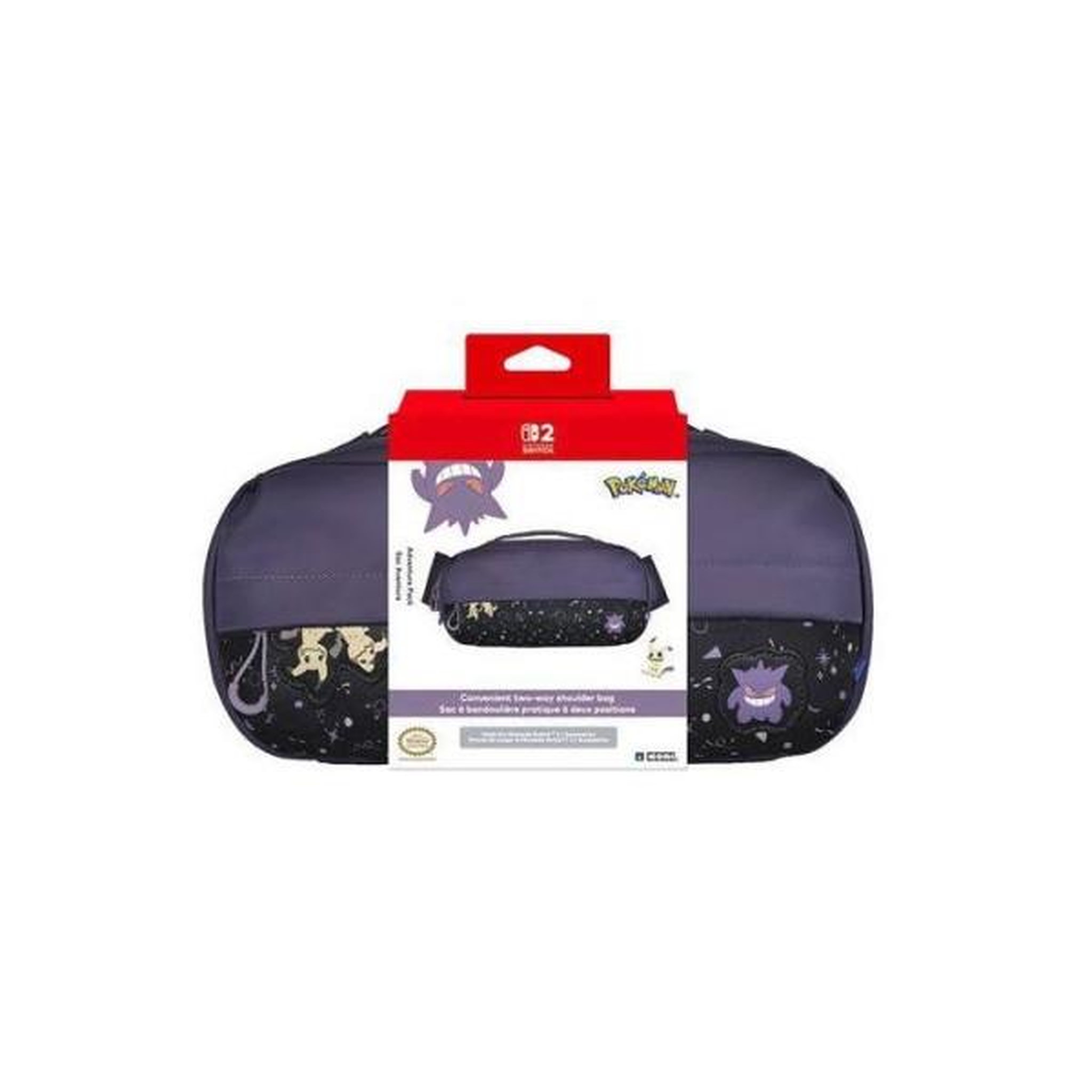 Voir la diapositive 4 : HORI Sac aventure pokémon - nintendo switch 2 - hori - design gengar & mimikyu - bandouliere réglable