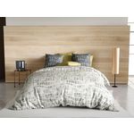 Les Ateliers du Linge Parure de housse de couette 100% coton 57fils flava. Coloris disponibles : Gris