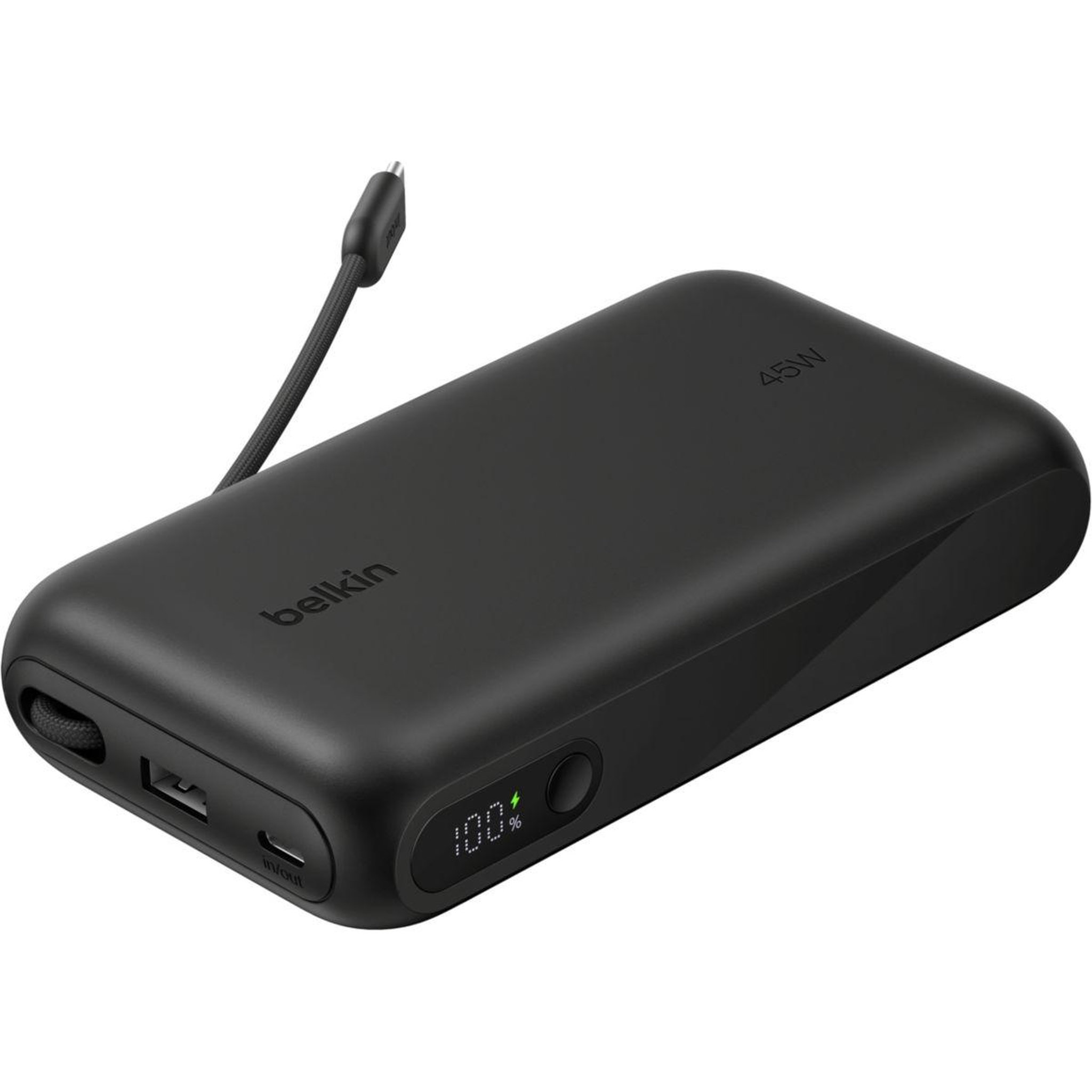 Belkin Batterie externe 20k 45w cable intégré noir