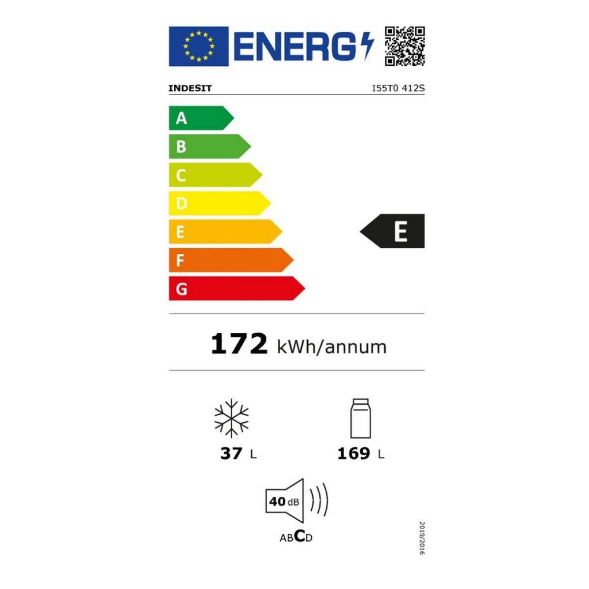 Indesit Réfrigérateur combiné 55cm 206l - I55T0412S