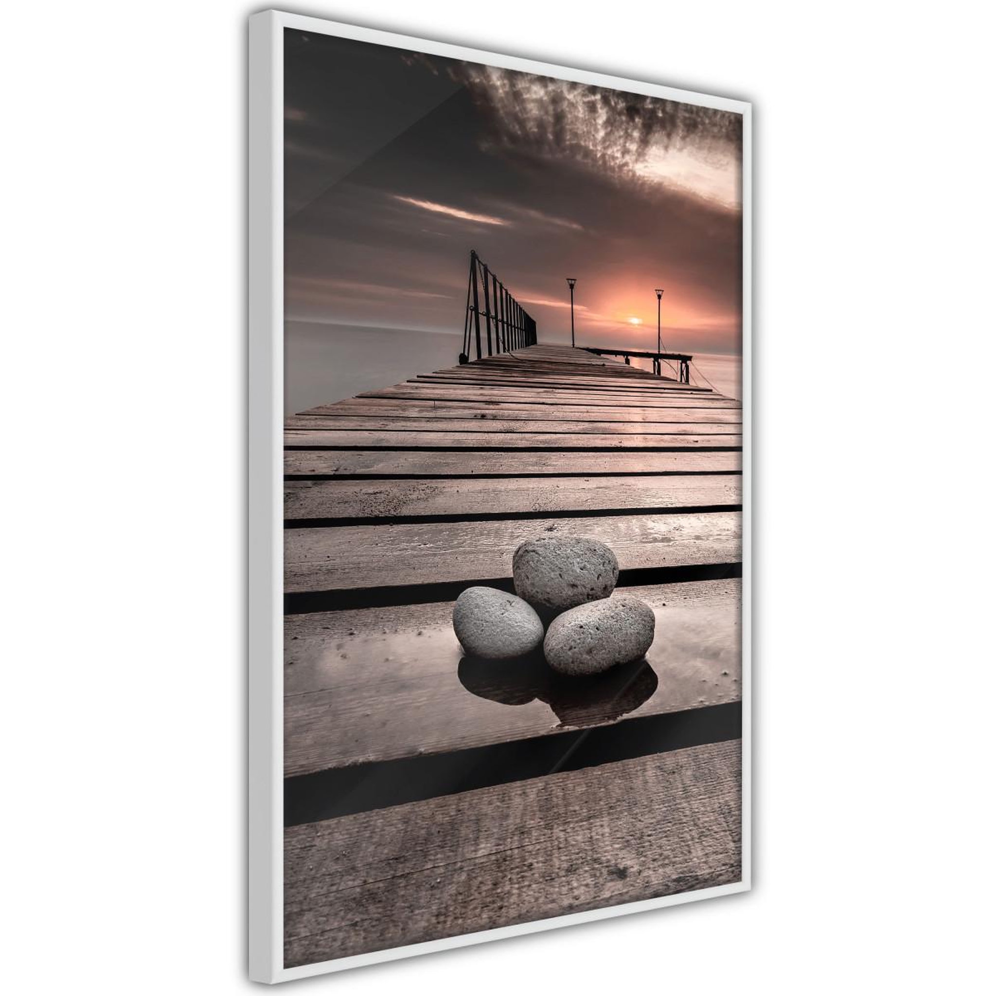 Paris Prix Affiche murale encadrée  stones on the pier