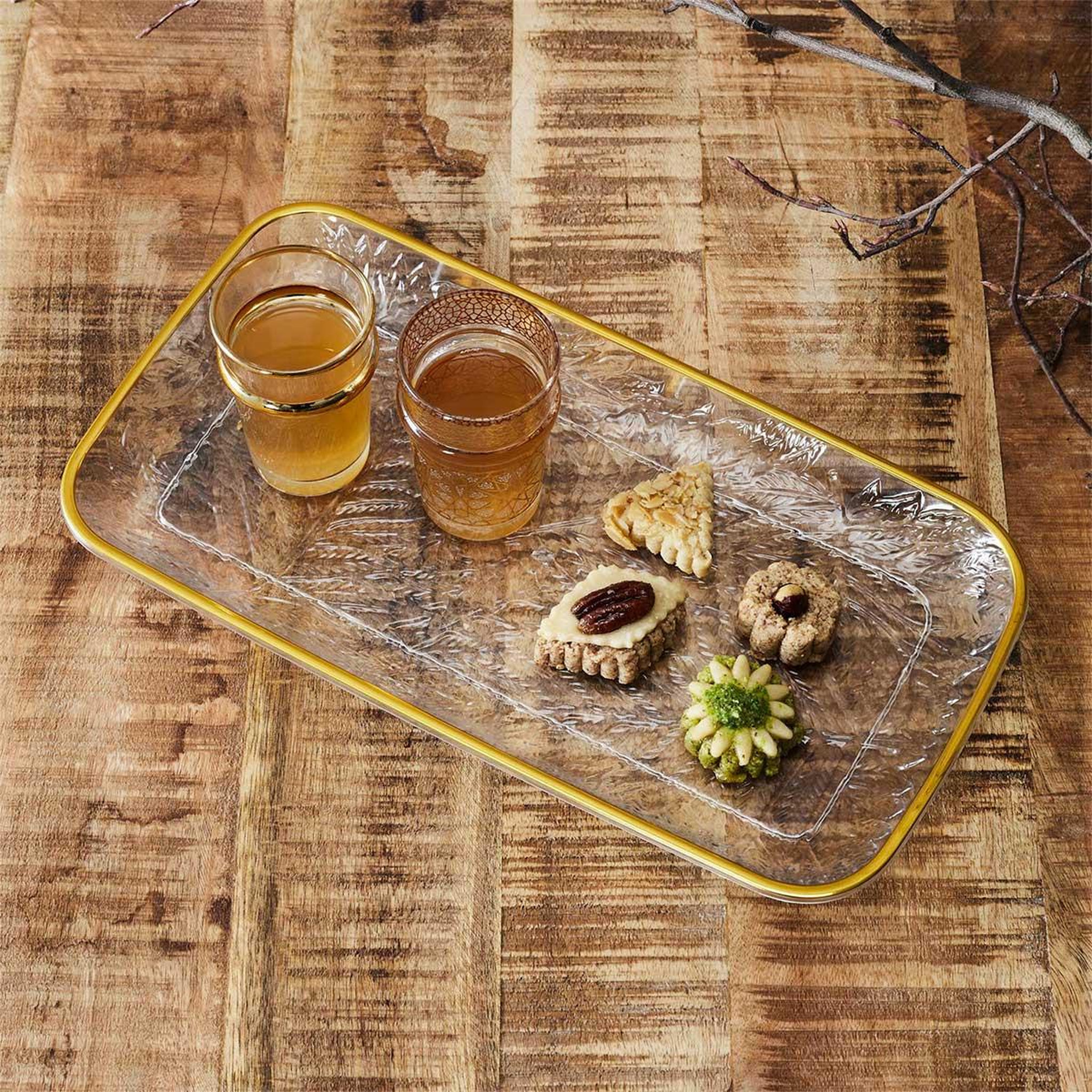 Voir la diapositive 3 : The Home Deco Factory Plateau de service design  sabah  34cm transparent