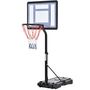 Voir la diapositive 1 : HOMCOM Panier de Basket-Ball sur pied pour bord de piscine poteau panneau, base de lestage sur roulettes hauteur arceau réglable 1,1 - 1,3 m noir blanc