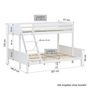 Voir la diapositive 5 : HomeStyle4U Lits superposes 90x200 et140x200 blanc