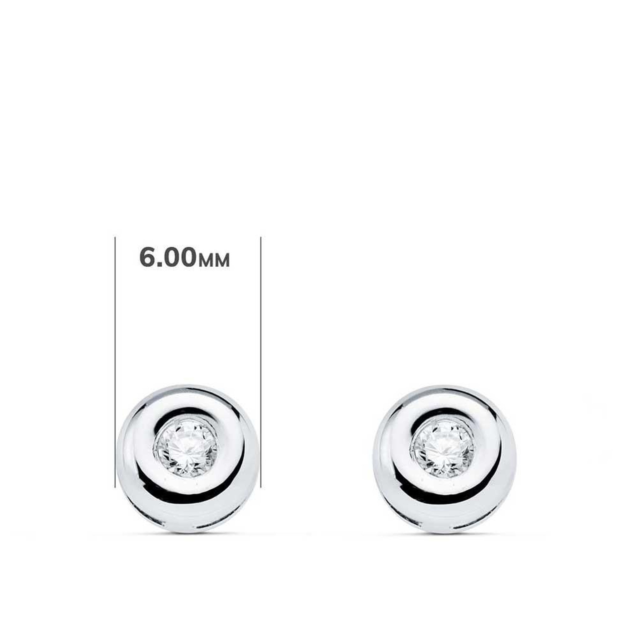 Voir la diapositive 2 : L'ATELIER D'AZUR Boucles d'Oreilles Solitaires Diamants de Synthèse 0.14 Carats - Or 18 Carats 750 Blanc