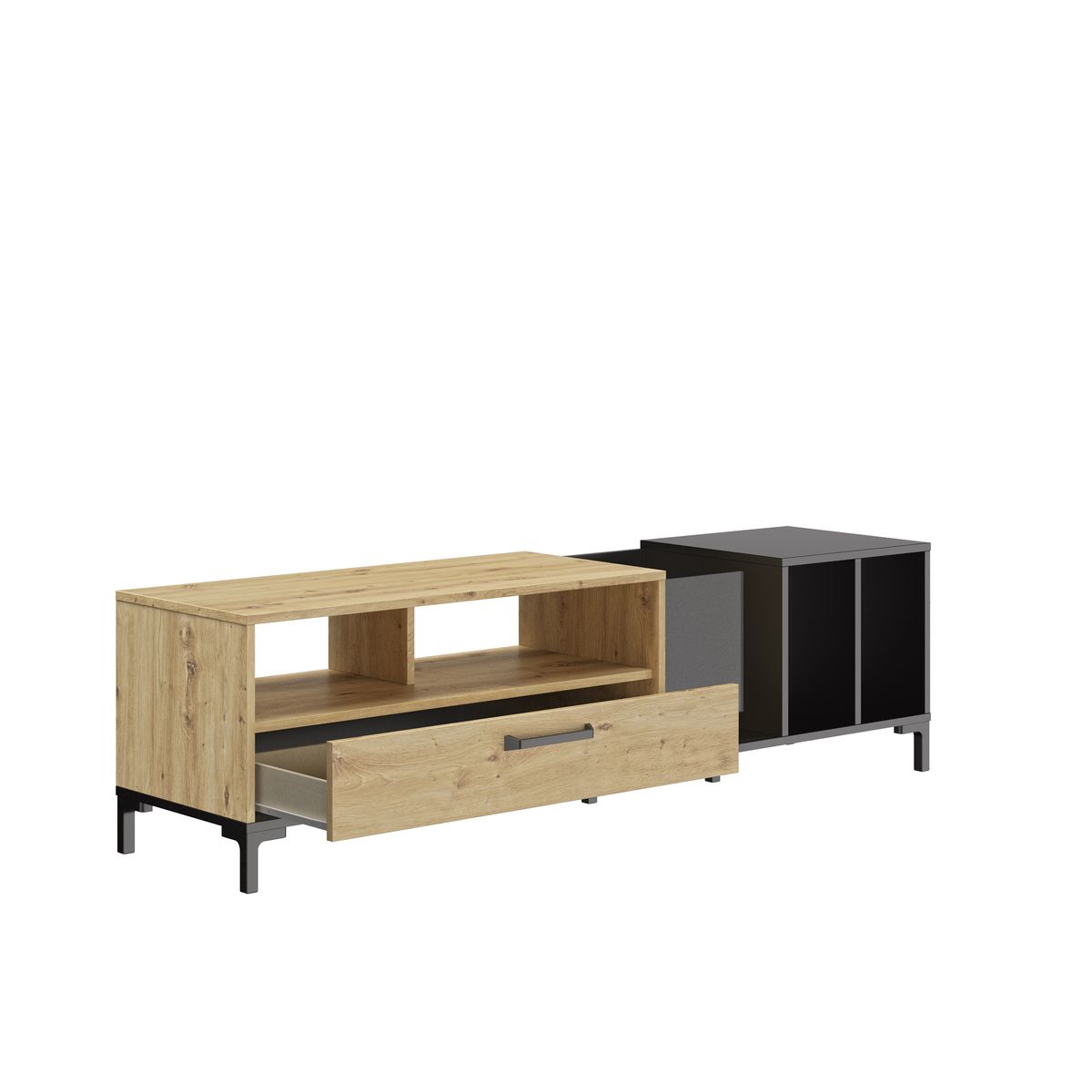 GAMI Meuble TV avec rangement vinyles + 1 tiroir FERRET