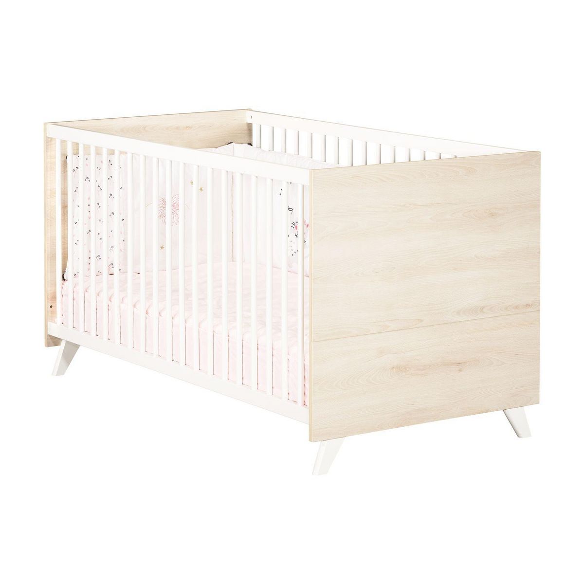 BABY PRICE  Lit bébé évolutif Little Big Bed 140x70cm SCANDI coloris naturel  