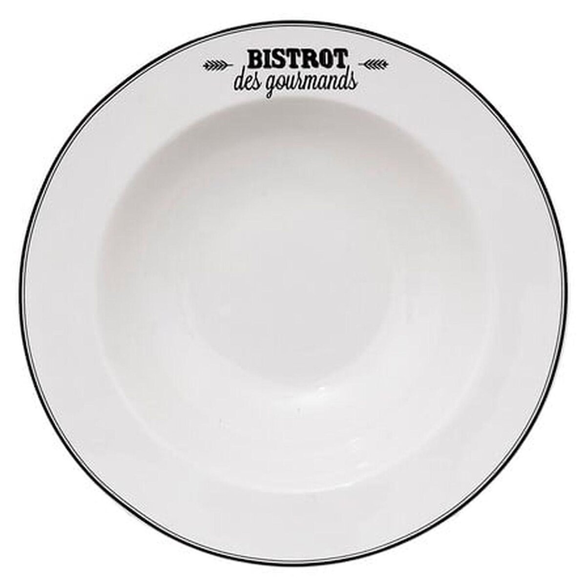 ATMOSPHERA Lot de 12 assiettes à pâtes  Bistrot des gourmands  - Blanc