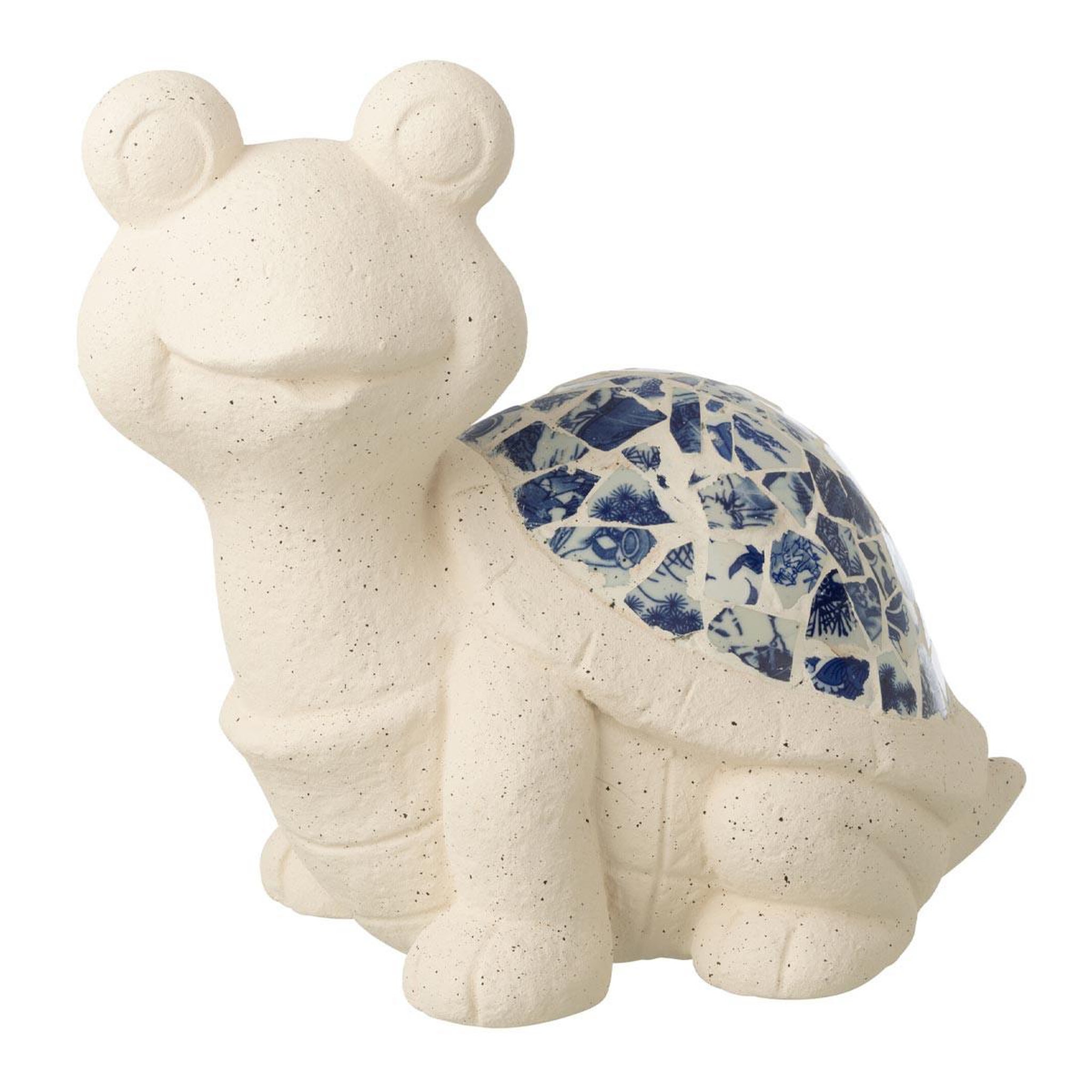 J-LINE Statuette tortue d'extérieur  mosaïque  34cm beige