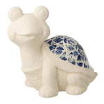 Paris Prix Statuette Tortue d'Extérieur  Mosaïque  34cm Beige