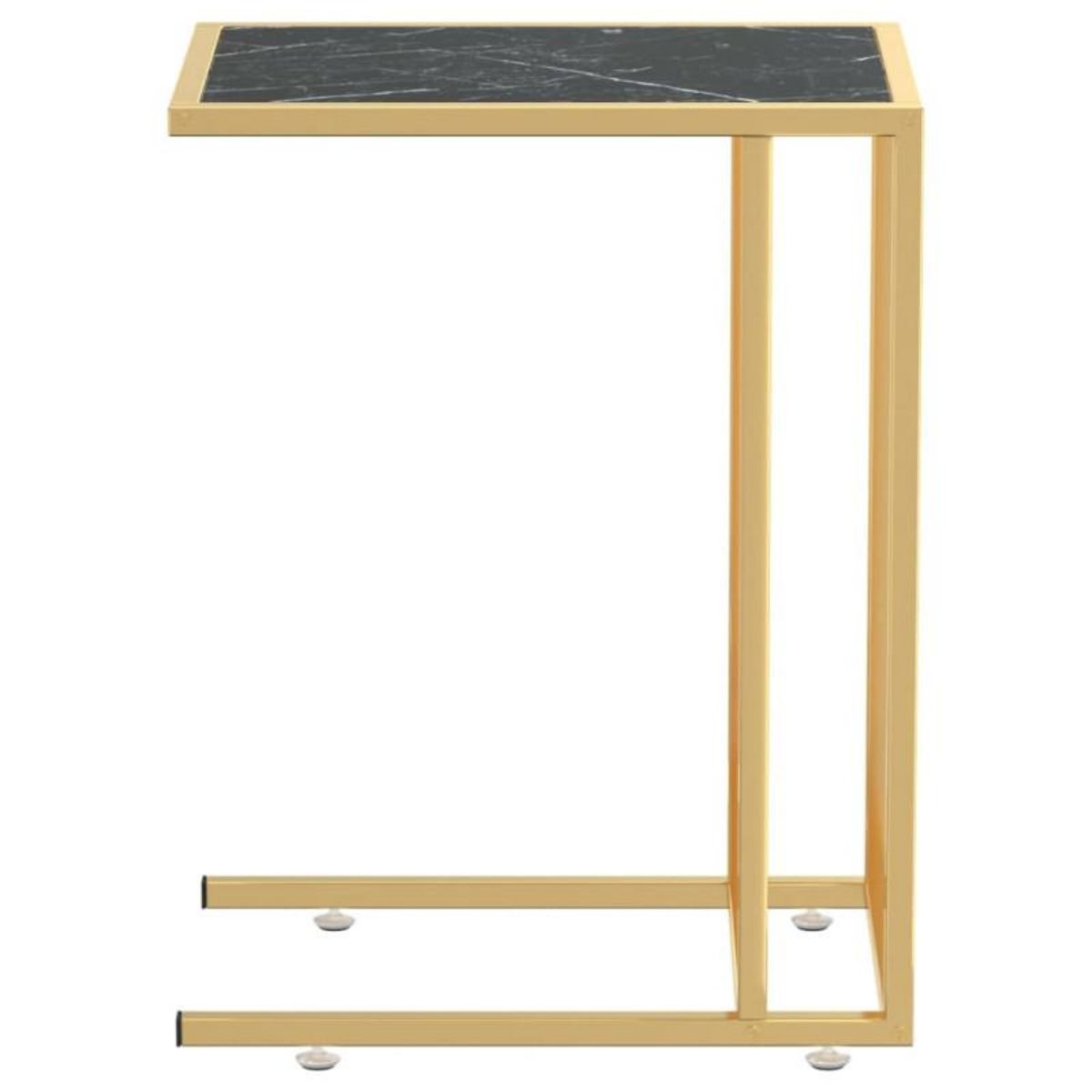 VIDAXL Table d appoint ordinateur Marbre noir 50x35x65 cm Verre trempé