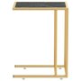 Voir la diapositive 4 : VIDAXL Table d appoint ordinateur Marbre noir 50x35x65 cm Verre trempé