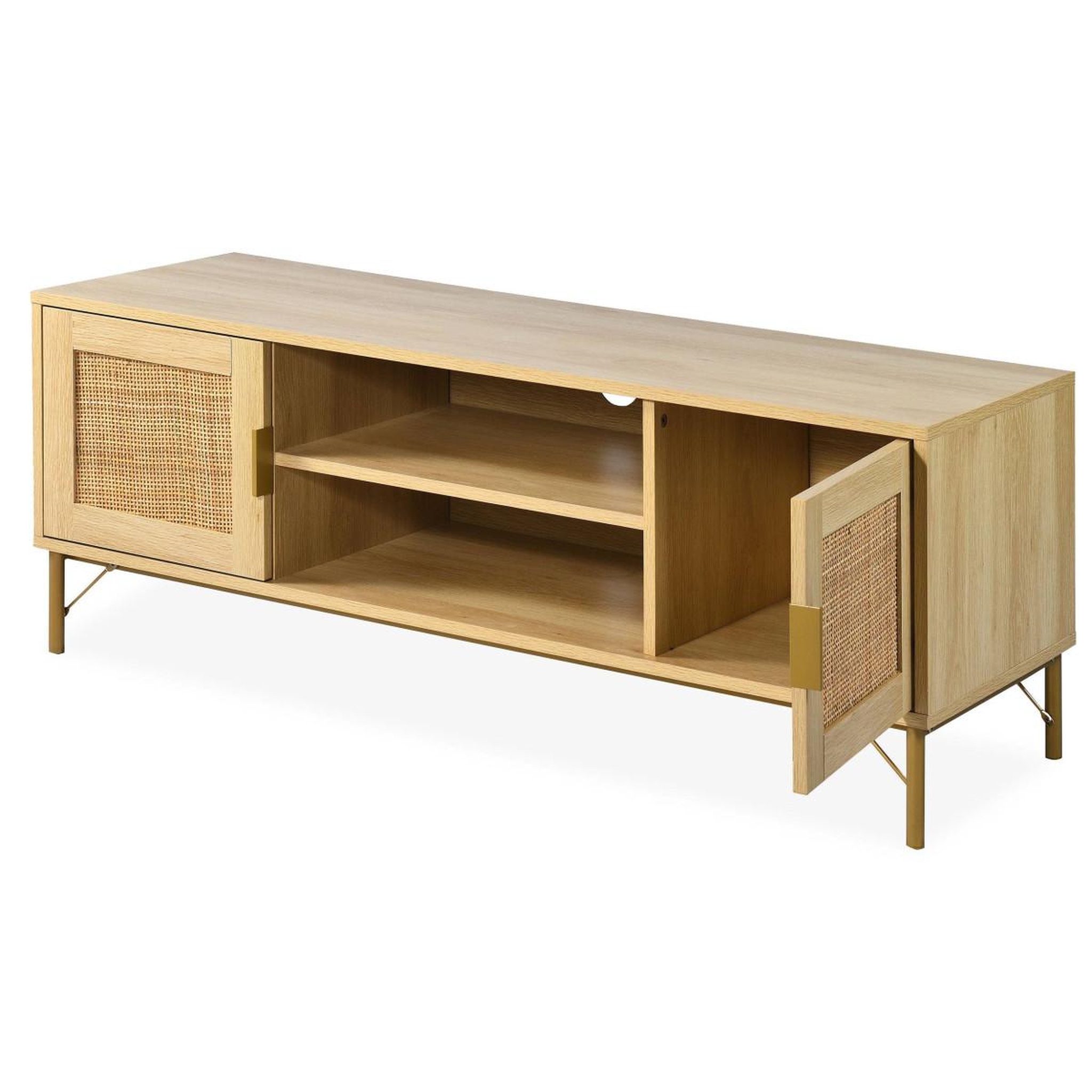 Voir la diapositive 5 : Paris Prix Meuble tv 2 portes  ibiza  120cm naturel