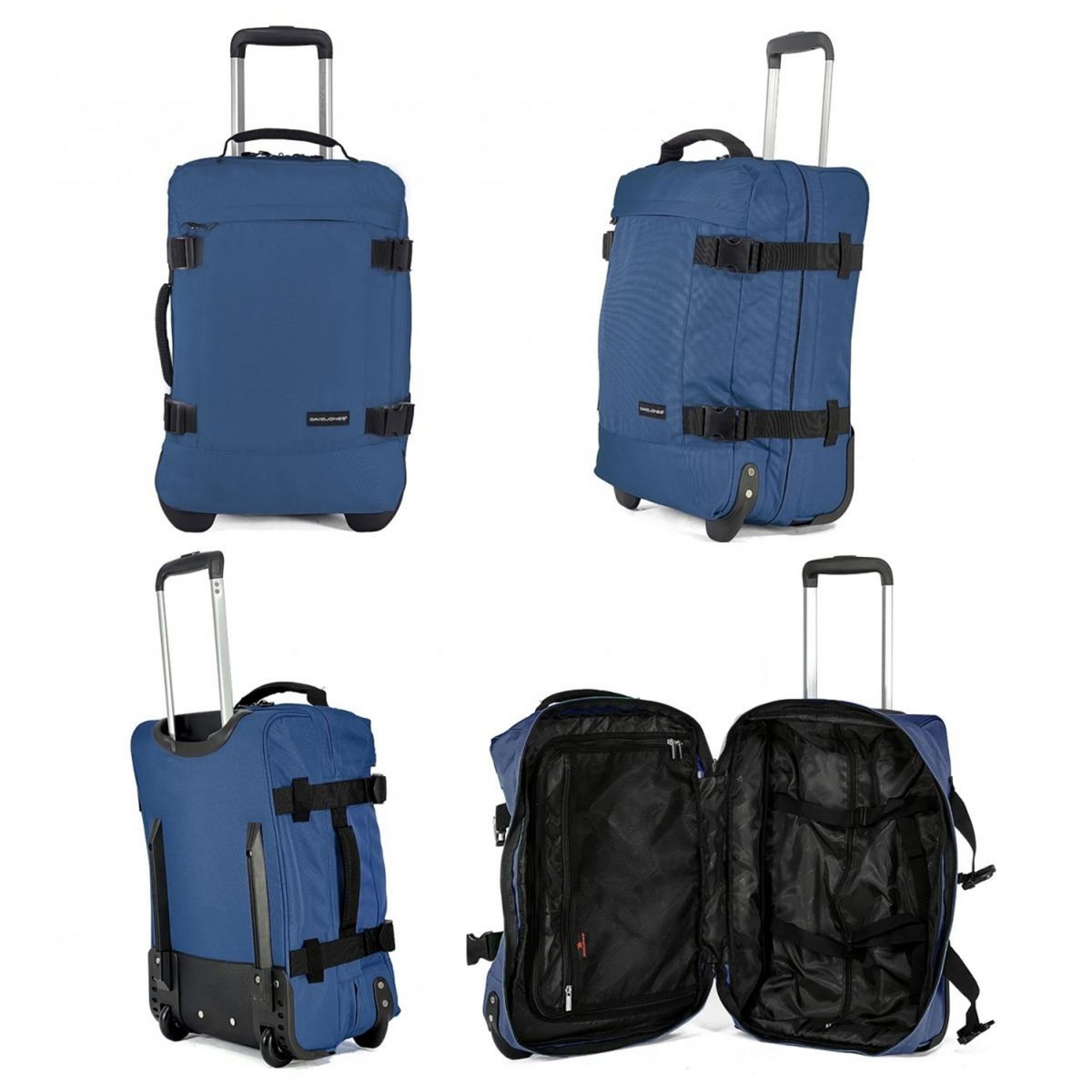 David Jones Sac de voyage cabine à roulettes 35L double compartiment 50cm