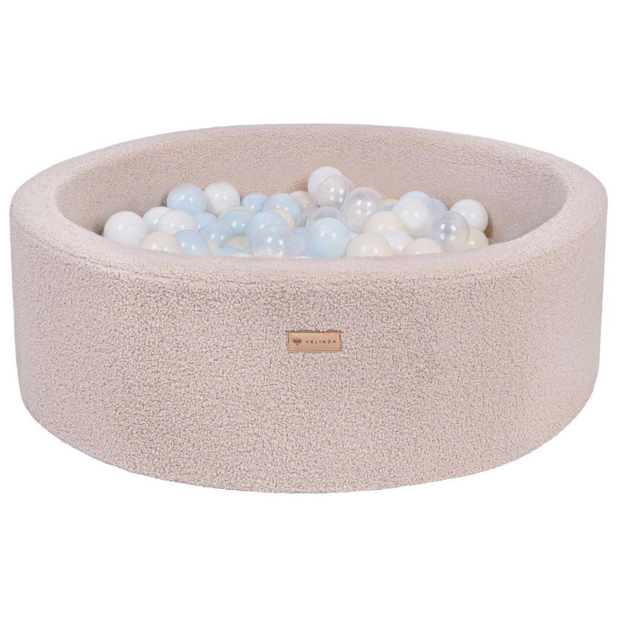 VELINDA Piscine à balles en boucle + 300 balles — cappuccino