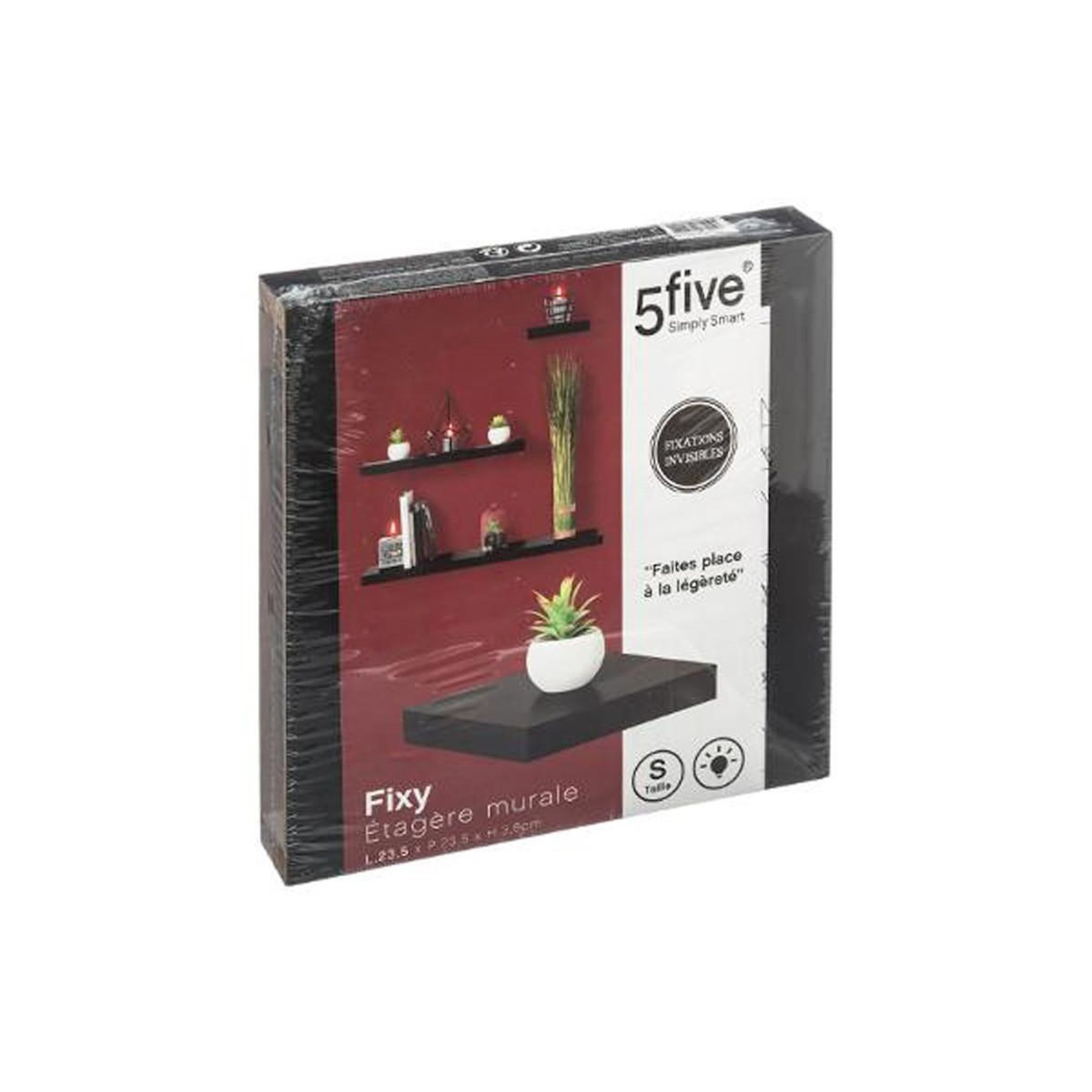 FIVE Étagère Murale Carré  Fixy  24cm Noir