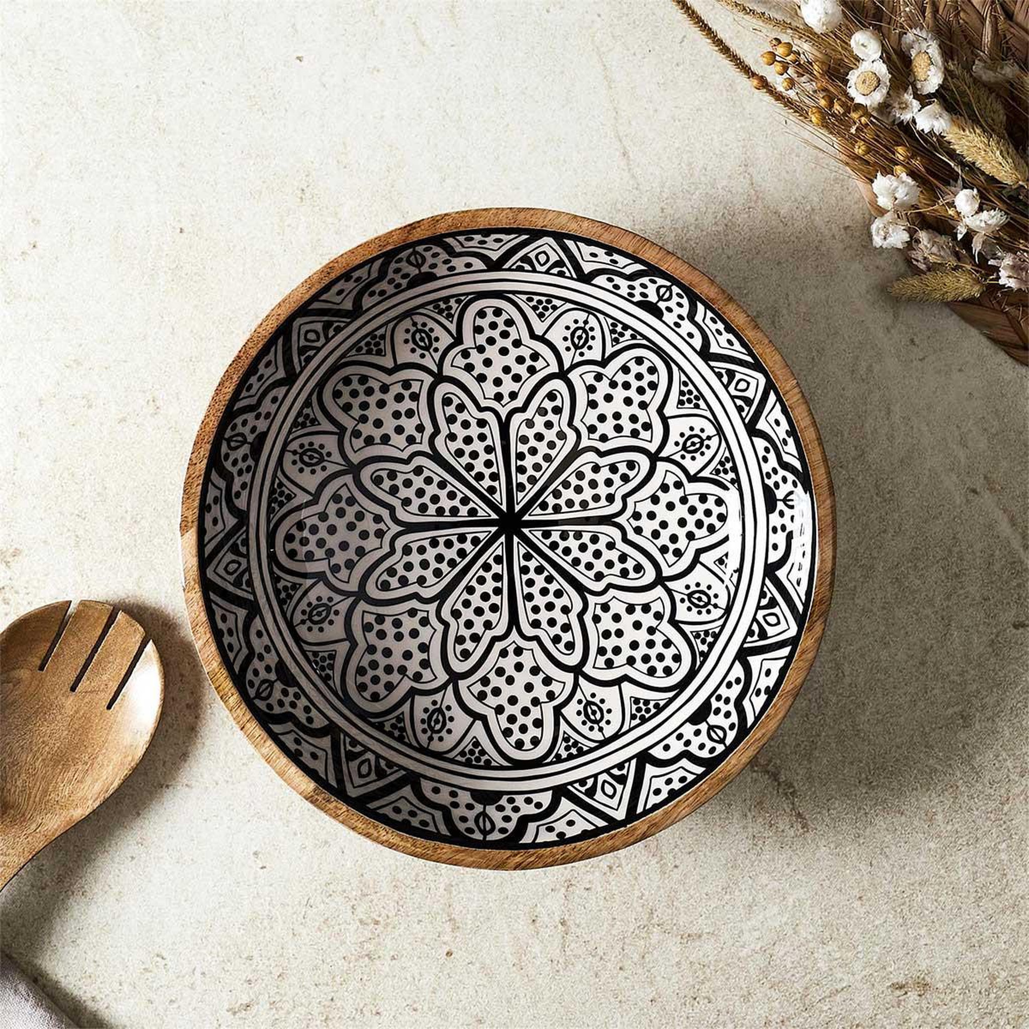 Voir la diapositive 4 : The Home Deco Factory Saladier en bois  dune  28cm noir
