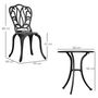 Voir la diapositive 3 : OUTSUNNY Ensemble salon de jardin 2 places avec table ronde style rétro fonte alu noir