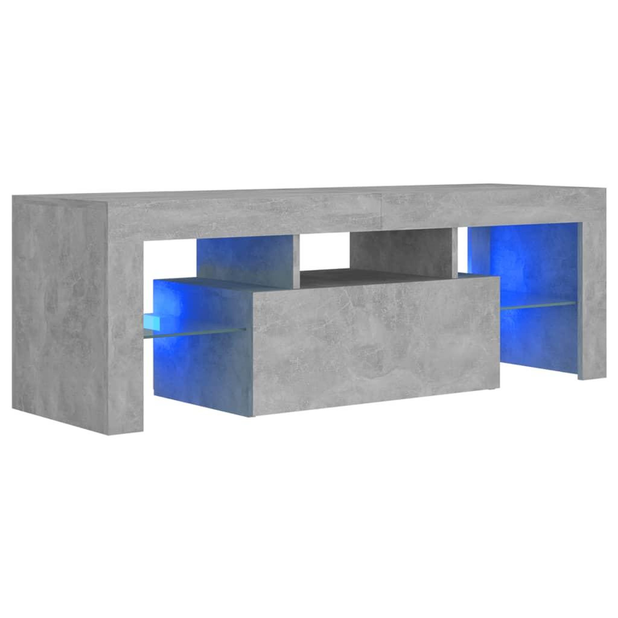 Voir la diapositive 2 : VIDAXL Meuble TV avec lumieres LED gris beton 120x35x40 cm