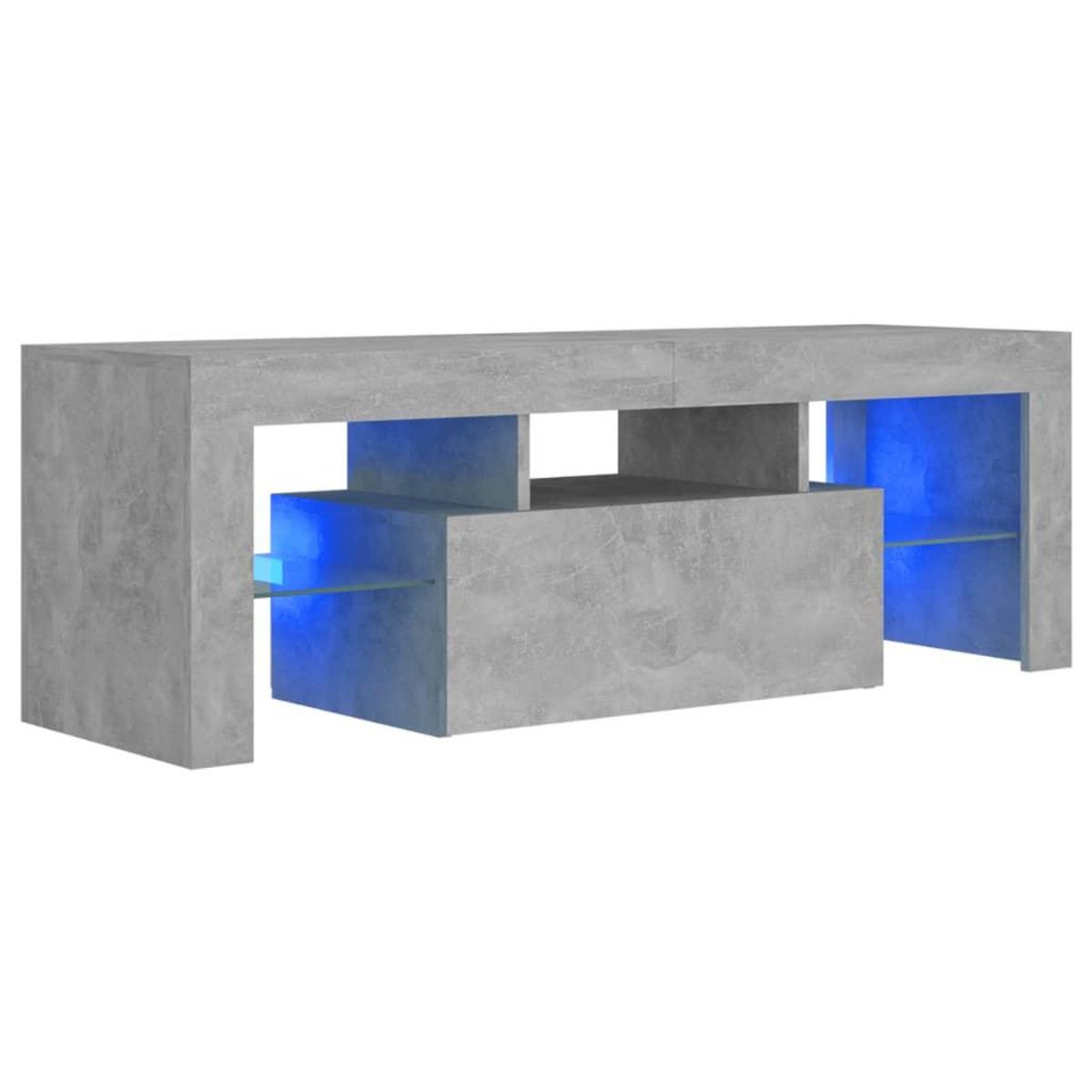 VIDAXL Meuble TV avec lumieres LED gris beton 120x35x40 cm