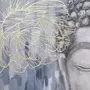 TOILINUX Toile imprimée encadrée Bouddha effet alu - 60 x 90 cm