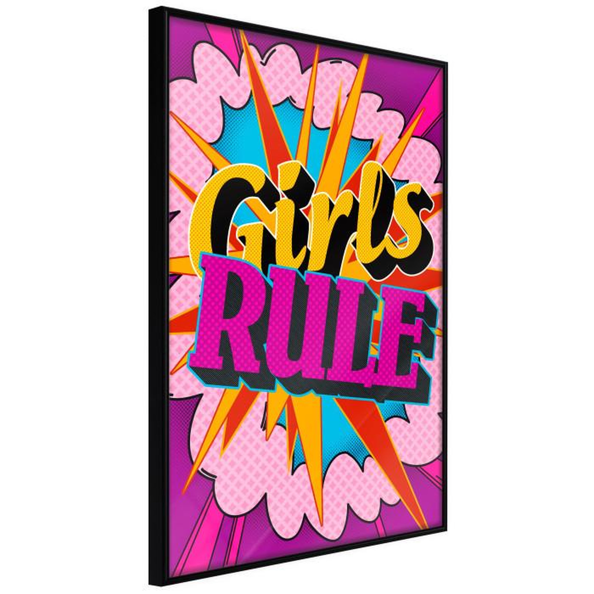 Paris Prix Affiche Murale Encadrée  Girls Rule Colour. Coloris disponibles : Noir, Jaune